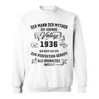 Herren Vintage Der Mann Mythos Die Legende 1936 87 Geburtstag Sweatshirt