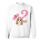 Kinder Geburtstags Kleiner Hund 2 Geburtstag Mädchen 2 Jahre Sweatshirt