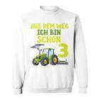 Kinder Ich Bin Schon 3 Traktor Sweatshirt für Jungen, Trecker Motiv