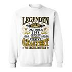 Legenden Sind Im Oktober 1958 Geboren 65 Geburtstag Lustig V2 Sweatshirt