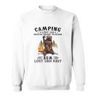 Lustiges Herren Camping Sweatshirt Camping & Rum lösen Probleme, Outdoor Tee