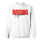 Raising Legends Slogan Sweatshirt, Weiß mit Rotem Text