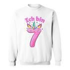 Unicorn 7. Geburtstag Sweatshirt für Mädchen, Zauberhaftes 7 Jahre Motiv