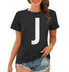 J Buchstabe Zahl Symbol Alphabet Initiale Frauen Tshirt