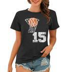 Vintage Basketball Trikot Nummer 15 Spieler Nummer Frauen Tshirt