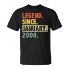 15 Geburtstag Legende Seit Januar 2008 15 Jahre Alt T-Shirt
