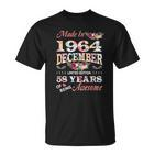 1964 Dezember Blumen T-Shirt – 58 Jahre Exzellenz