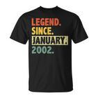 21 Geburtstag Legende Seit Januar 2002 21 Jahre Alt T-Shirt