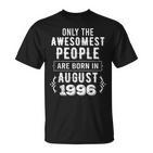25 Geburtstag Männer Frauen 25 Jahre Alt Vintage August 1996 T-Shirt