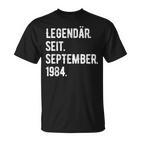 39 Geburtstag Geschenk 39 Jahre Legendär Seit September 198 T-Shirt