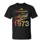 50 Geburtstag 50 Jahre Alt Legendär Seit April 1973 V5 T-Shirt