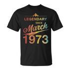 50 Geburtstag 50 Jahre Alt Legendär Seit März 1973 V5 T-Shirt