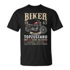 60 Geburtstag Mann Biker 60 Jahre Alt Motorrad 1963 T-Shirt