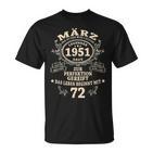 72 Geburtstag Geschenk Mann Mythos Legende März 1951 T-Shirt