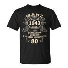 80 Geburtstag Geschenk Mann Mythos Legende März 1943 T-Shirt
