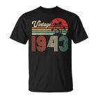 80. Geburtstag Vintage 1943 T-Shirt für Frauen und Männer