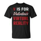 Alles Gute zum Valentinstag VR-Herz T-Shirt, Liebe Tee für Paare