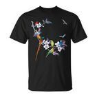 Blumen Florist Rosen Vögel Kolibri T-Shirt
