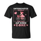 Damen E-Bike Fahrrad Fahren Fahrradfahrer Fahrradfahrerin T-Shirt