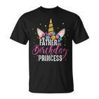 Einhorn Geburtstag T-Shirt für Vater der Prinzessin