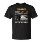 Florian Sohn Gottes Personalisiertes T-Shirt, Inspirierender Spruch mit Rittermotiv