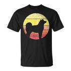 Großer Shiba Inu Silhouette Japan Dogecoin Hund T-Shirt