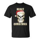 Heavy Metal Christmas Festival Rocker Biker Skull Totenkopf T-Shirt