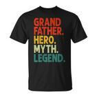 Herren Großvater Hero Myth Legend Retro Vintage Lustiger Opa T-Shirt