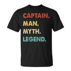 Herren Kapitän Mann Mythos Legende T-Shirt