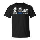 Herren Panda Gaming T-Shirt, Essen Schlafen Videospiele, PC & Konsole