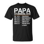 Herren Papa Stundenlohn Witzig Geschenk Lustiger Spruch Vater T-Shirt