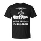 Herren Papa Vater Und Sohn Hände Geschenk Vatertag Geburtstag T-Shirt