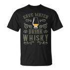Herren Save Water Drink Whisky T-Shirt, Islay Single Malt Motiv