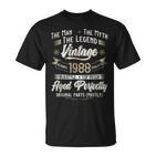 Herren T-Shirt 35. Geburtstag Mythos Legende 1988 Vintage V2