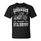 Herren T-Shirt zum 45. Geburtstag, Biker-Motiv mit Chopper 1978
