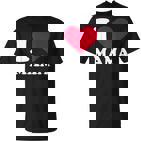 I Love Mama Schwarz T-Shirt, Herzmotiv zum Muttertag
