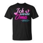 Ich Werde Oma 2023 Schwangerschaft Verkünden T-Shirt