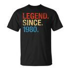 Legend Since 1980 42 Geburtstag Geschenk Legende Seit 1980 T-Shirt