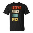 Legend Since Juni 1942 80 Jahre Alt Geschenk 80 Geburtstag T-Shirt