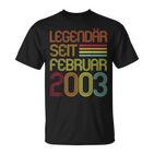 Legendär Seit Februar 2003 Geschenk 20 Geburtstag T-Shirt