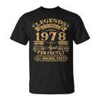 Legenden 1978 Jahrgang, Herren T-Shirt zum 45. Geburtstag