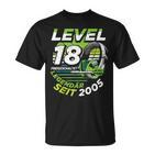 Level 18 Jahre Geburtstags Junge Gamer 2005 Geburtstag T-Shirt
