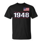 Made in 1948 T-Shirt mit Amerikanischer Flagge, Vintage Geburtstag