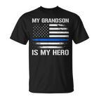 Mein Enkel Ist Mein Held Polizei Opa Oma Thin Blue Line T-Shirt