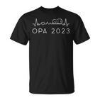 Opa 2023 Herzschlag Schwangerschaft Verkünden Für Großvater T-Shirt