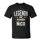 Personalisiertes Legends Named Nico T-Shirt, Ideales Präsent für Nico