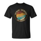 Personalisiertes Schwarzes T-Shirt Daniel – Mann Mythos Legende