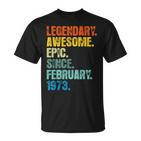 Retro Legendär Seit Februar 1973 50 Jahre Alt T-Shirt