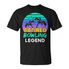 Ruhestand Bowling-Legende T-Shirt, Retro 80er Jahre Sonnenuntergang