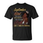 September-Mädchen T-Shirt, Betend & Feiernd, Schöner Geburtstag